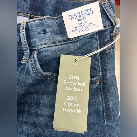 H&M pull on shorts boys denim size 14 - Picture 5 of 7